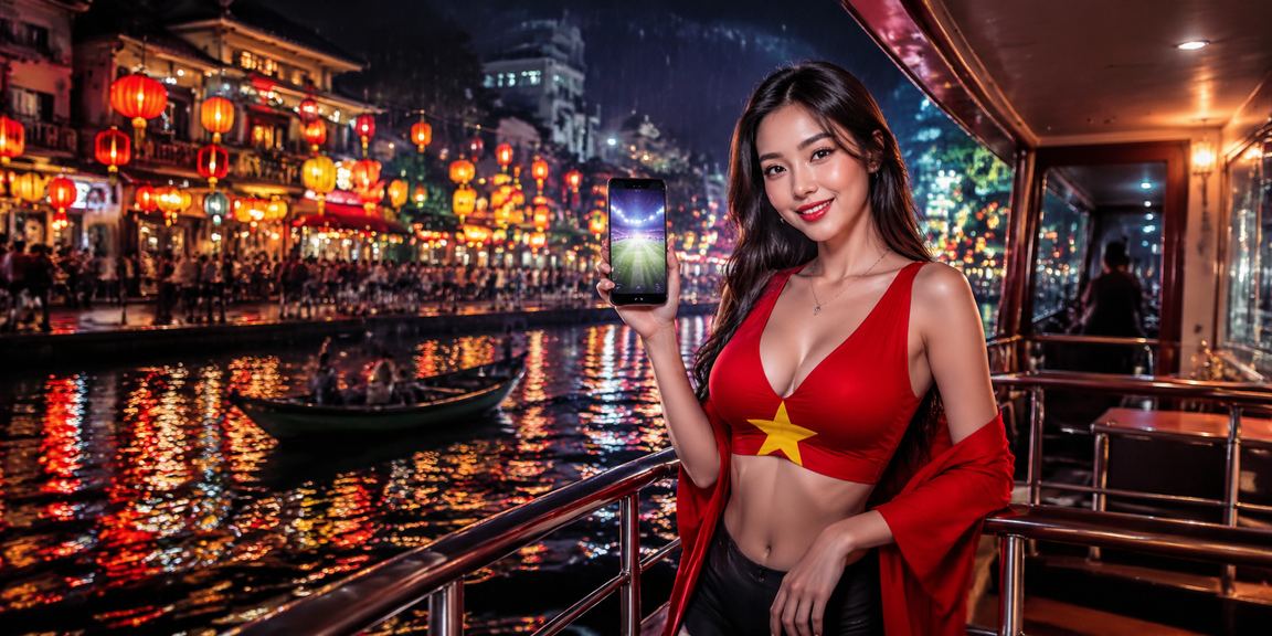 Phố đèn lồng Hà Nội về đêm – người dùng kiểm tra tiến độ VIP trên điện thoại di động